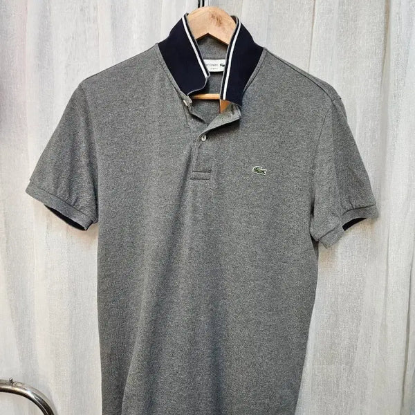 [BUNJANG] Lacoste Short Sleeve Polo Shirt Grey / 라코스테 반팔 카라티 그레이