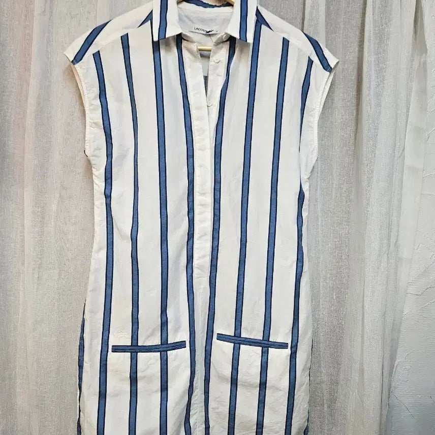 [BUNJANG] Lace Skirt Dress Blue Stripe / 레이스 스커트 원피스 블루 스트라이프