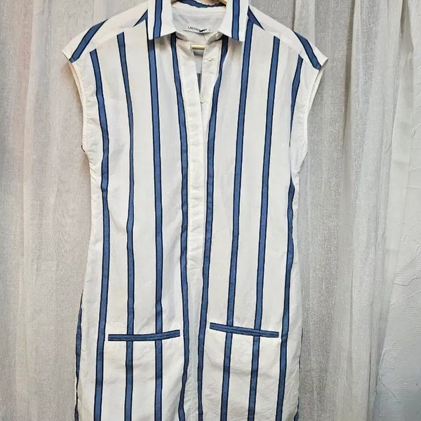 [BUNJANG] Lace Skirt Dress Blue Stripe / 레이스 스커트 원피스 블루 스트라이프