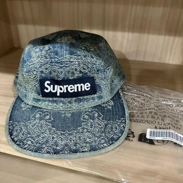 [BUNJANG] Supreme Bandana Denim Camp Cap / 새제품) 슈프림 반다나 데님 캠프캡