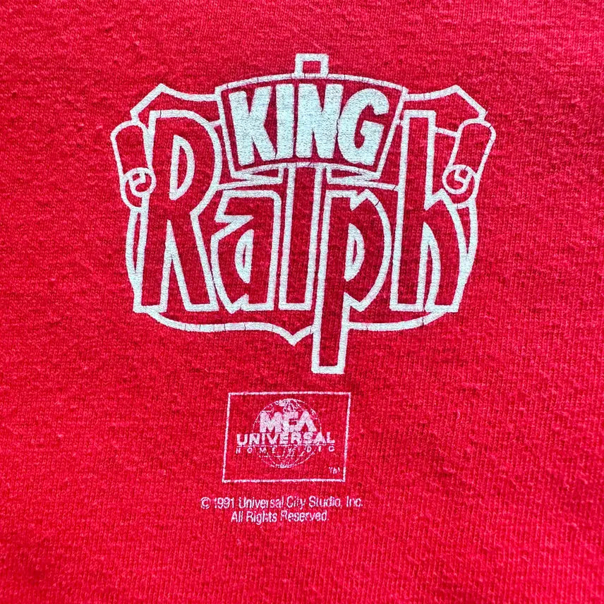 [BUNJANG] 1991 King Ralph Movie Single Stitch T-Shirt L / 90s 유니버셜 오피셜 '킹랄프' 무비 싱글스티치 반팔 티셔츠 L