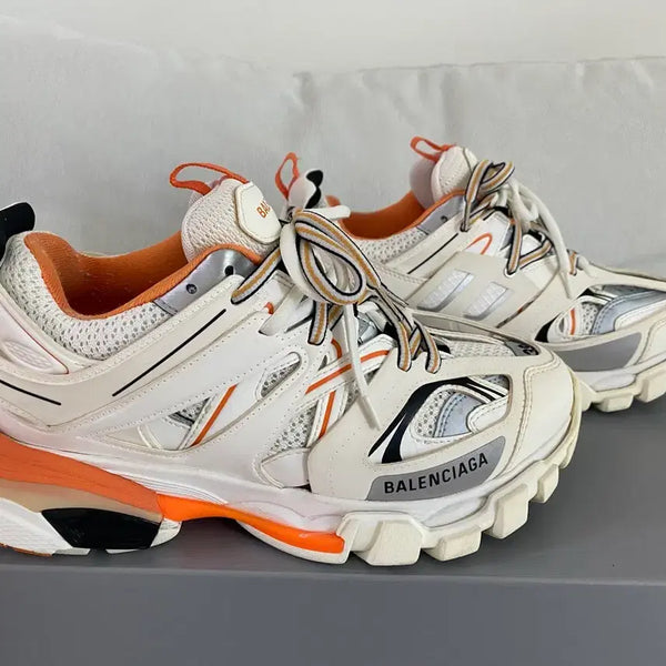 [BUNJANG] Balenciaga Trackshoes White Orange EU39 / 발렌시아가 트랙슈즈 화이트 오렌지 eu39사이즈