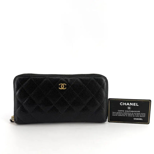 [BUNJANG] Chanel Caviar GHW Zip Long Wallet / 샤넬 캐비어 금장 지퍼 장지갑