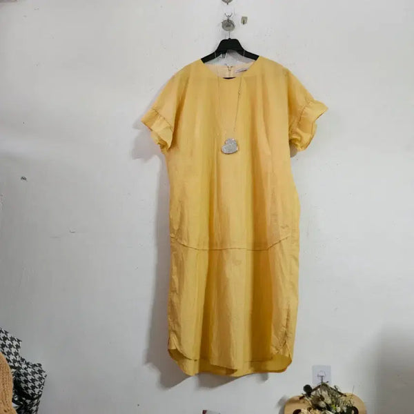 [BUNJANG] Crinkled Yellow Dress / 바스락노란색 원피스