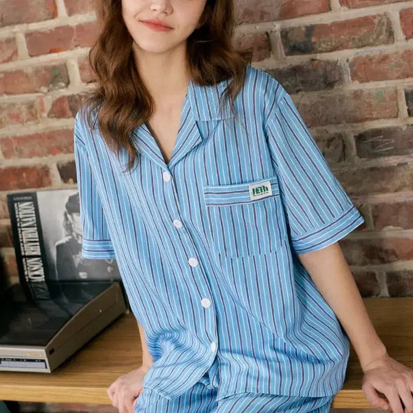 [BUNJANG] Hyphen Andy Silk Fit Unisex Short Sleeve Pajama Set (Size M) / 새상품 하이픈 - 앤디 실크핏 남녀공용 반팔 잠옷 세트 (M사이즈)