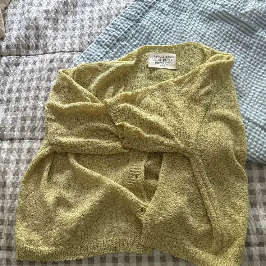 [BUNJANG] VIVIGRAM Knit Cardigan Yellow / 비비그램 니트 가디건 옐로우