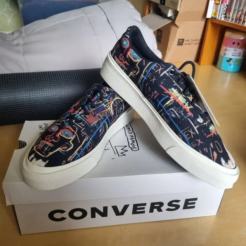 [BUNJANG] Converse x Jean-Michel Basquiat Skidgrip Low Black Sneakers - US 10.5 (New) / 컨버스 x 장미셸 바스키아 스키드그립 로우 블랙 -285mm(새상품)