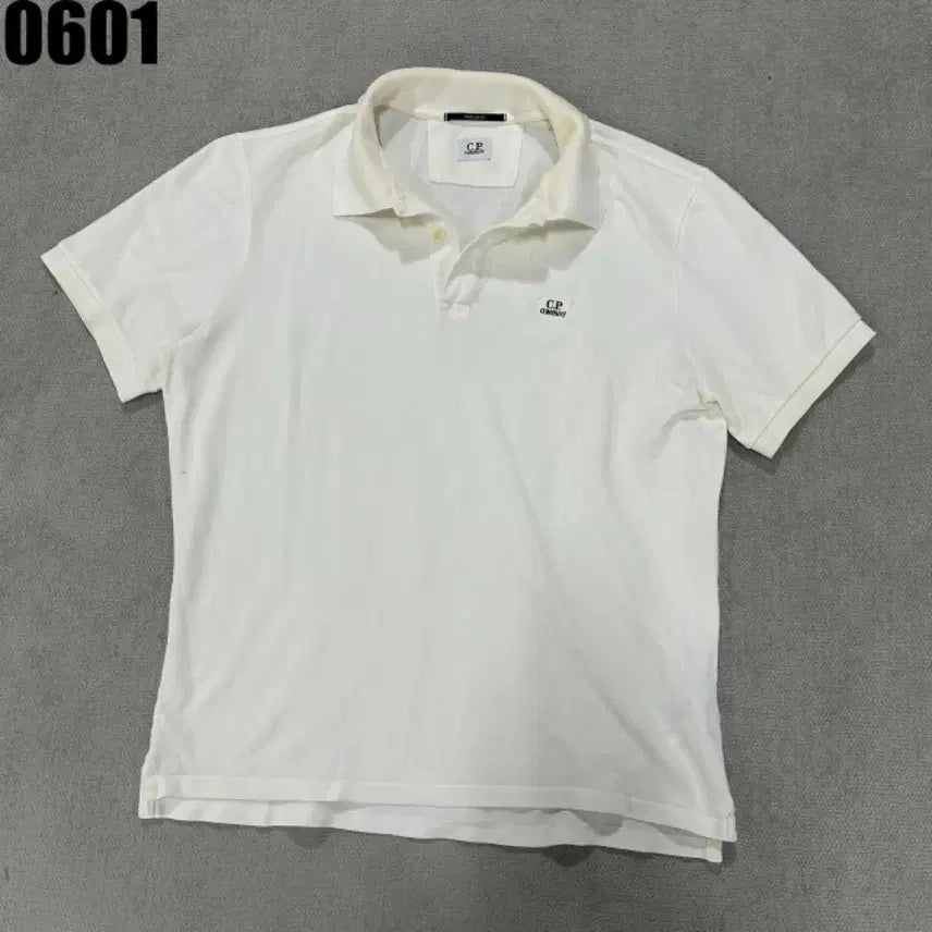 [BUNJANG] CP Company White Short Sleeve Polo Shirt / CP컴퍼니 반팔 카라티 화이트