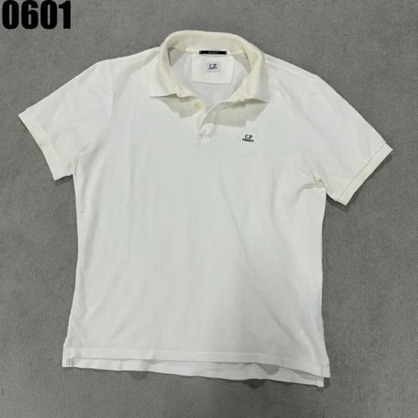 [BUNJANG] CP Company White Short Sleeve Polo Shirt / CP컴퍼니 반팔 카라티 화이트
