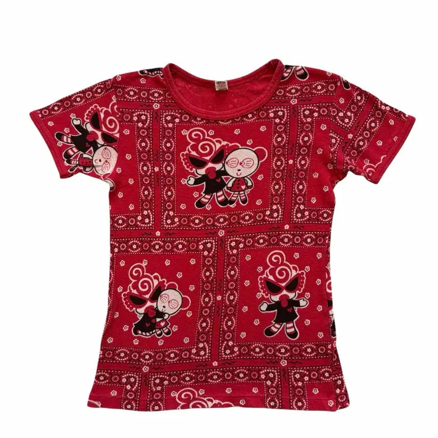 [BUNJANG] Hysteric Glamour Paisley Pattern Red Short Sleeve T-Shirt / 히스테릭 글래머 페이즐리 패턴 레드 반팔 티셔츠