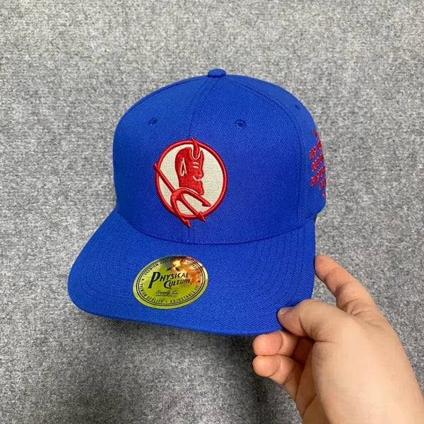 [BUNJANG] Physical Culture LA Red Devils Retro Snapback Flat Brim Cap / 피지컬컬처 LA 레드데빌즈 레트로 농구팀 스냅백 플랫빔 캡