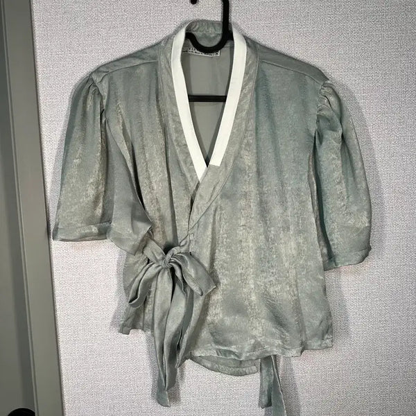 [BUNJANG] Isobi Mint Short-Sleeve Jeogori Hanbok / 새상품) 이소비 민트색 반팔 저고리 한복