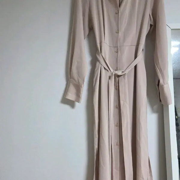 [BUNJANG] The Lourang Silk Shirt Dress / 더로랑 실크 셔츠 원피스
