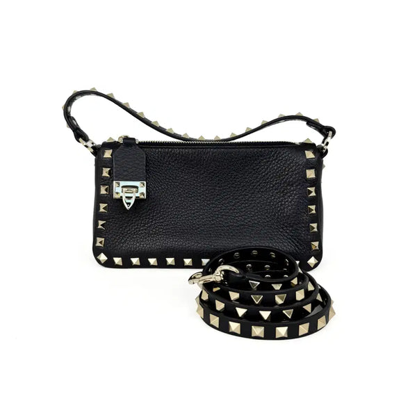[BUNJANG] Valentino Rockstud Small Shoulder Bag Crossbody Black B0J47VSF0NO / 발렌티노 락스터드 숄더백 크로스백 스몰 블랙 B0J47VSF0NO