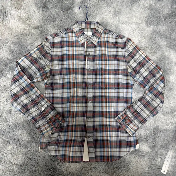 [BUNJANG] Time Homme Spring/Summer Linen Blend Checkered Shirt Size 100 / 타임옴므 봄여름 마혼방 체크셔츠 100사이즈