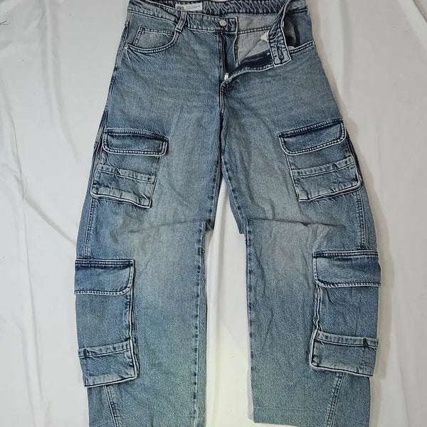 [BUNJANG] Zara Cargo Pocket Multi Pouch Denim Pants Women's EUR 38 / 자라 ZARA 카고 데님팬츠 카고포켓 멀티 파우치 여성 EUR 38