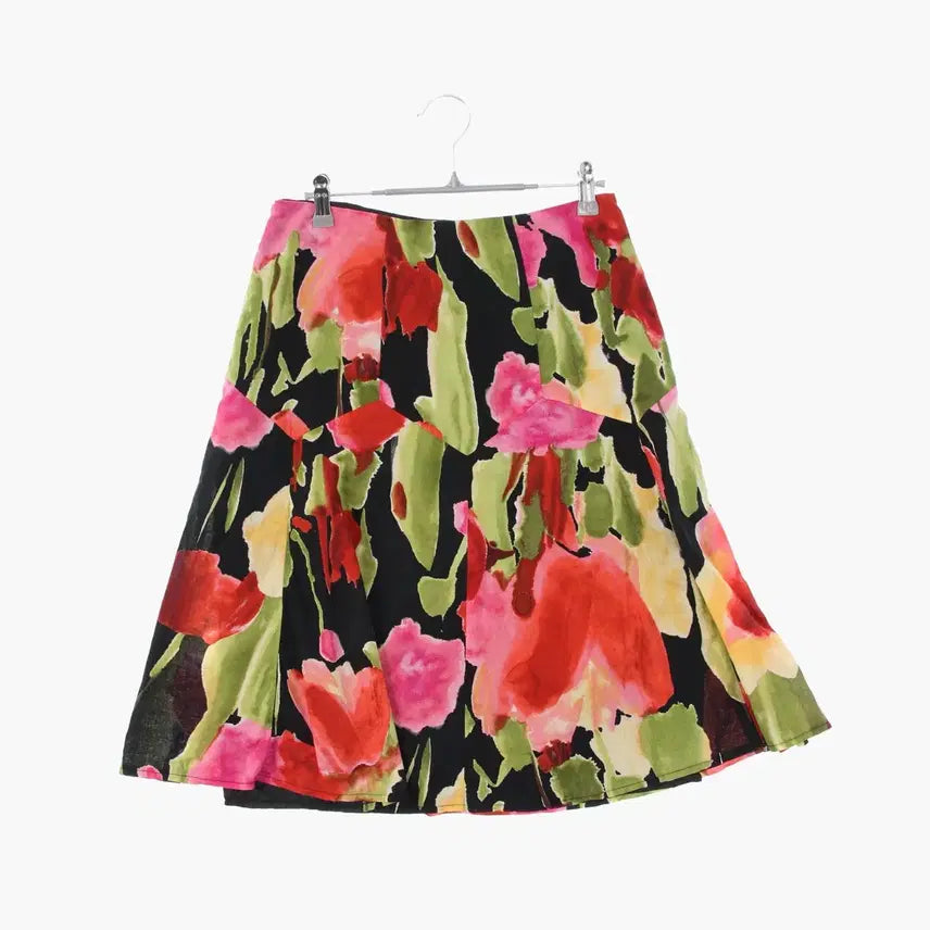 [BUNJANG] Vintage Floral Pattern Cotton Skirt / 빈티지 플라워 패턴 코튼 스커트