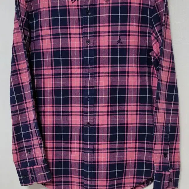 [BUNJANG] Beanpole Check Shirt Pink/Navy Size 100 / 빈폴 체크 남방 셔츠 핑크/네이비 100사이즈