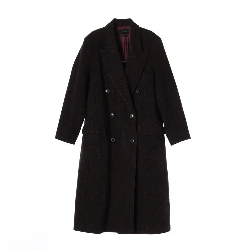 [BUNJANG] Isabel Marant 100% Wool Double-Breasted Herringbone Long Coat / 이자벨마랑 울 100% 멀티 헤링본 더블 브레스트 롱 코트