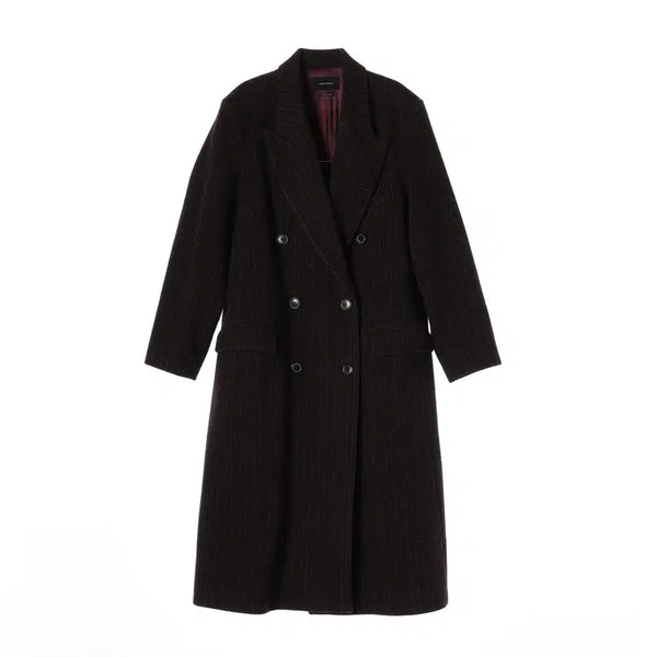 [BUNJANG] Isabel Marant 100% Wool Double-Breasted Herringbone Long Coat / 이자벨마랑 울 100% 멀티 헤링본 더블 브레스트 롱 코트
