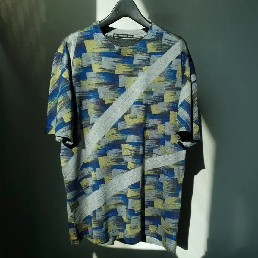 [BUNJANG] Issey Miyake Men 2002 Spring/Summer Abstract Print Cotton Blend T-Shirt / 02S/S Issey Miyake Men print tee