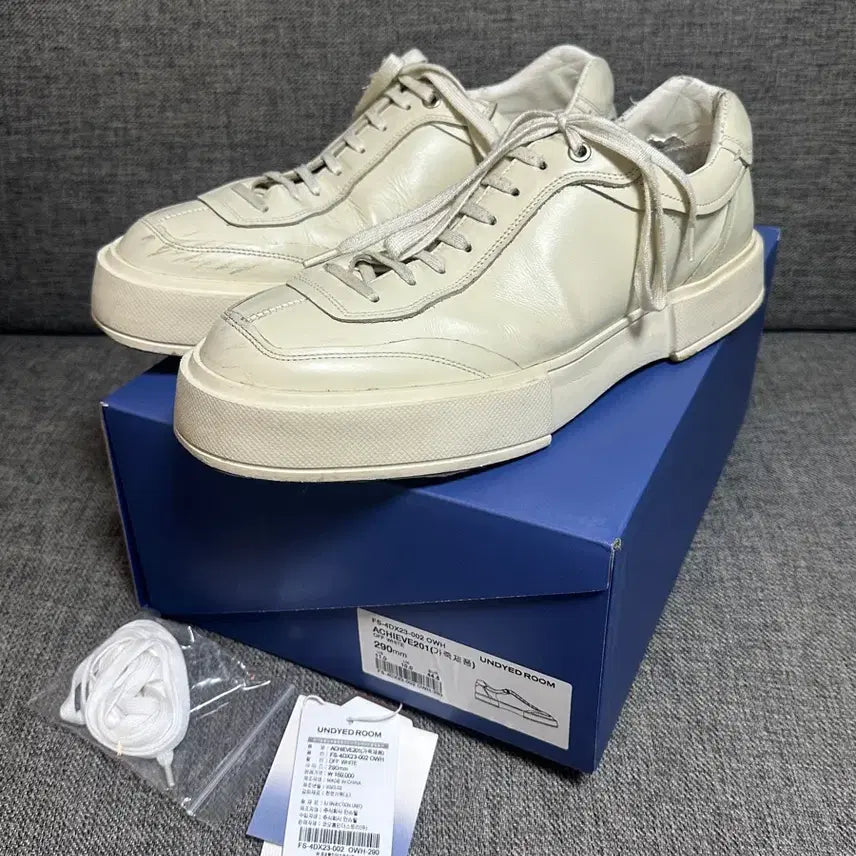 [BUNJANG] Undyedroom Kolon Achieve201 Cow Leather Sneakers Beige / 언다이드룸 코오롱  ACHIEVE201 카우 레더 스니커즈
