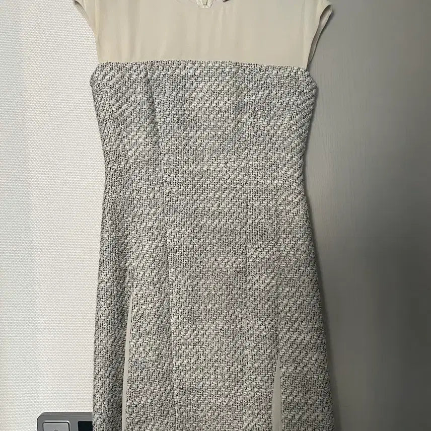 [BUNJANG] Jill Stuart Tweed Pleated Chiffon Dress Size 55 / 질스튜어트 원피스 55사이즈
