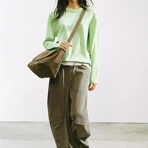 [BUNJANG] Zara Oversized Cargo Pants Dark Khaki EU32 / 자라 오버사이즈 카고 팬츠 다크 카키EU32사이즈