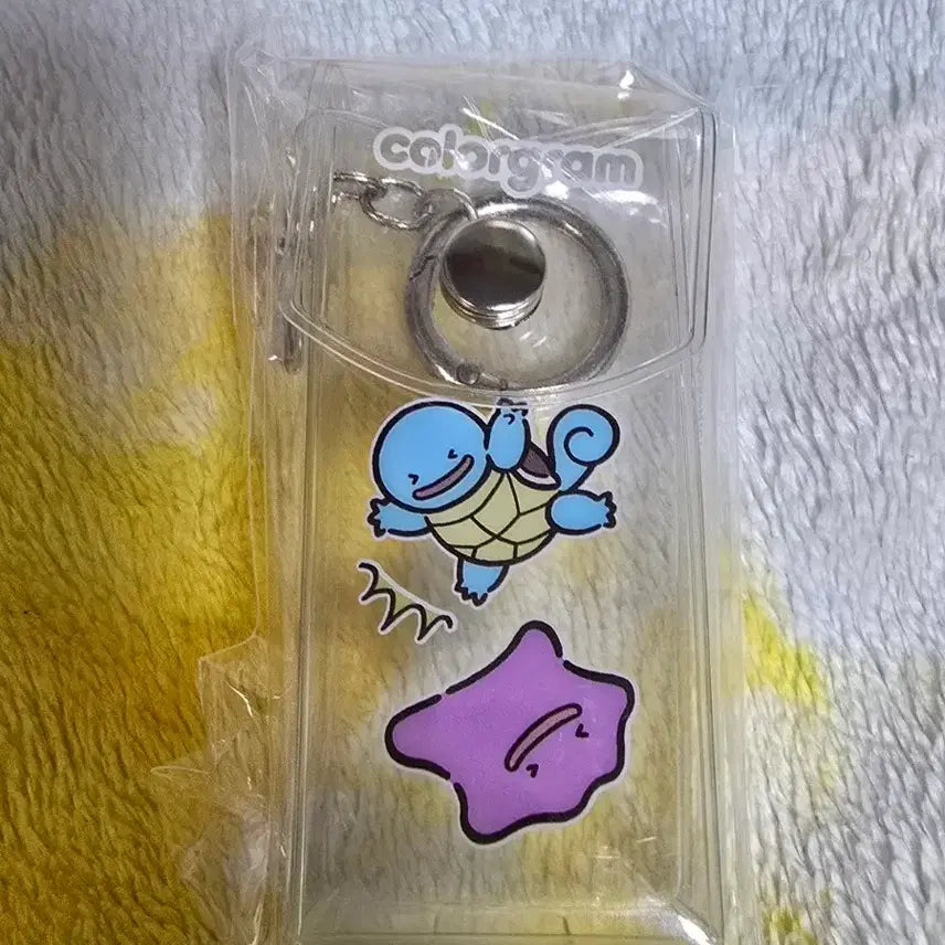 [BUNJANG] Colorgram Pokemon Squirtle & Ditto PVC Pouch with Keychain / 컬러그램 포켓몬 꼬부기 메타몽 pvc 립 파우치 키링