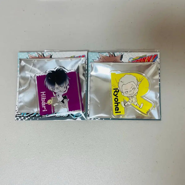 [BUNJANG] Katekyo Hitman Reborn! Jump Shop Acrylic Badge Hibari & Ryohei Set / 가정교사 히트맨 리본 가히리 점프샵 아크릴 뱃지
