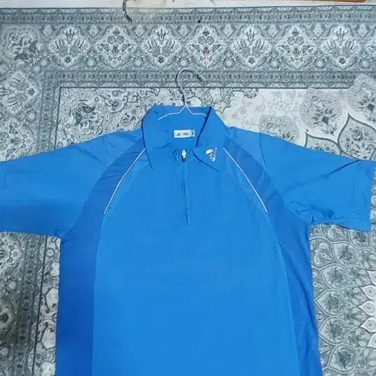 [BUNJANG] Adidas Short-Sleeve Collar T-Shirt Blue / 아디다스 반팔 카라티 블루