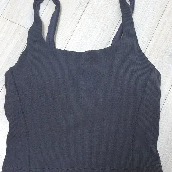 [BUNJANG] Andar Ribbed Sports Bra (Charcoal) Size 2 / 안다르 골지 브라탑 (차콜)