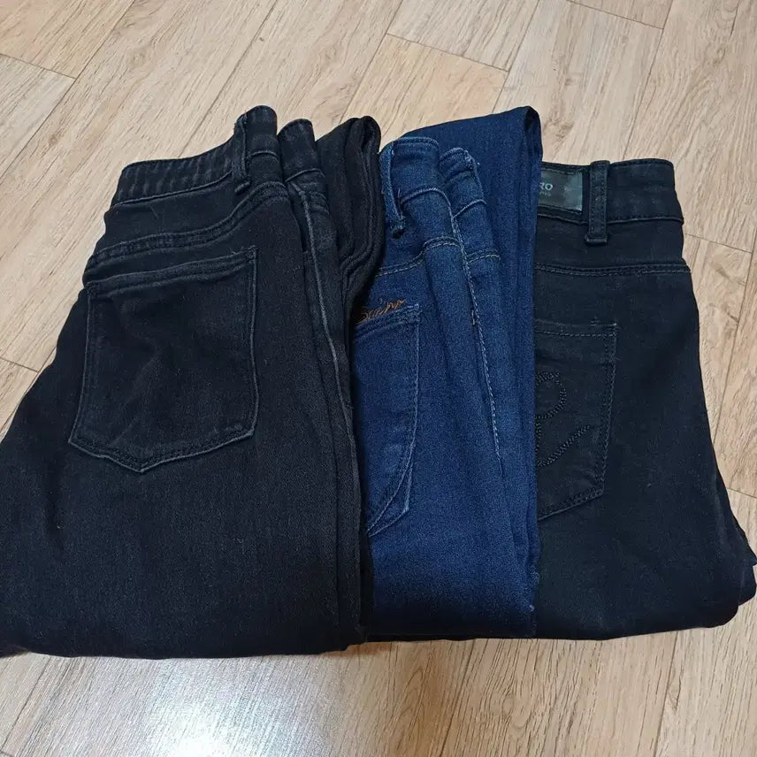 [BUNJANG] Women's Fleece Lined Jeans 3-Piece Set / 기모 청바지 3종