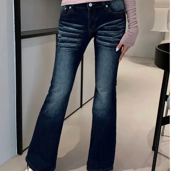 [BUNJANG] Low-Rise Blue Denim Jeans / 로우라이즈 진청