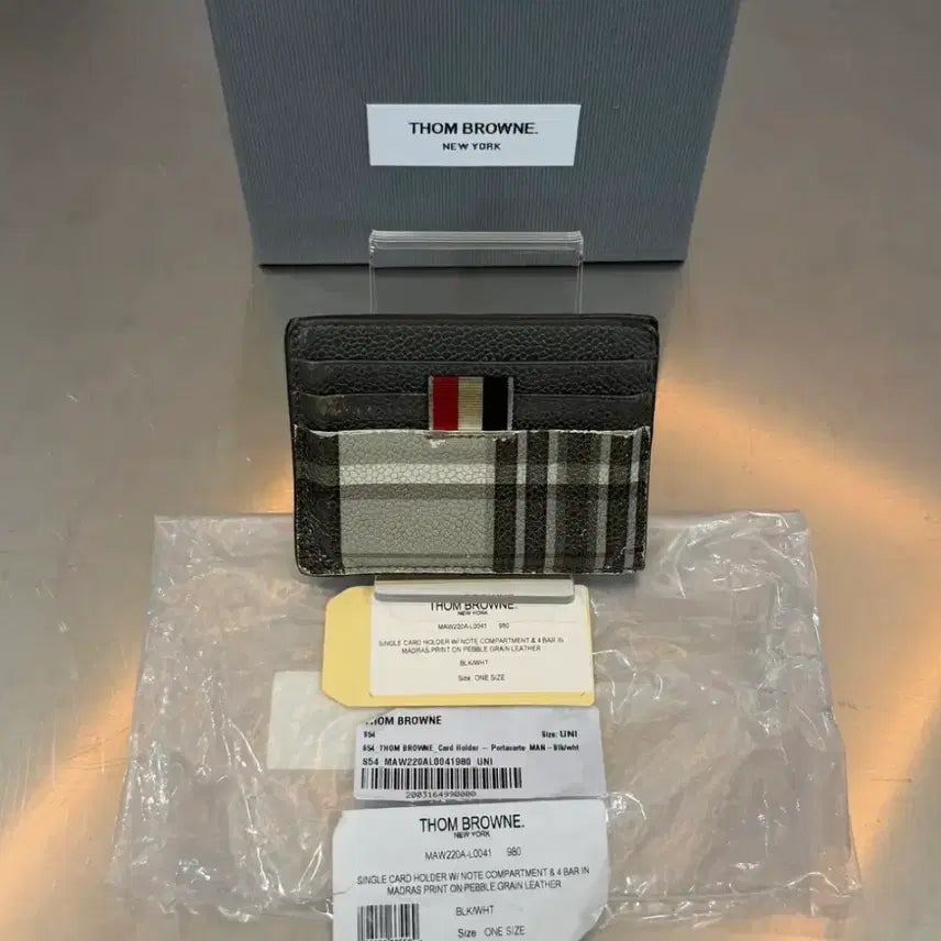 [BUNJANG] Thom Browne Three-Stripes Madras Cardholder / 동브라운 삼선 마드리스 카드지갑