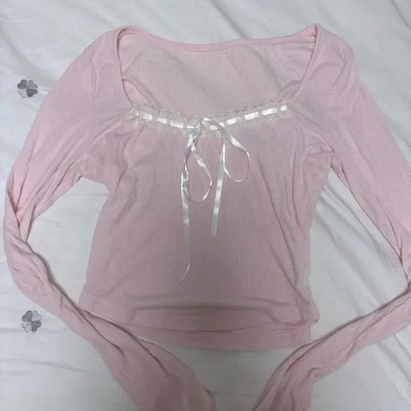 [BUNJANG] Liz Lisa Pink Long Sleeve T-Shirt / 교판 리즈리사깔 핑꾸 긴팔