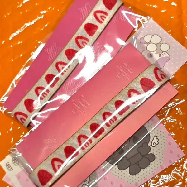 [BUNJANG] Goyangidabang Double-Sided Strawberry Cream Book Band Set / 고양이다방 양면 북밴드 딸기생크림