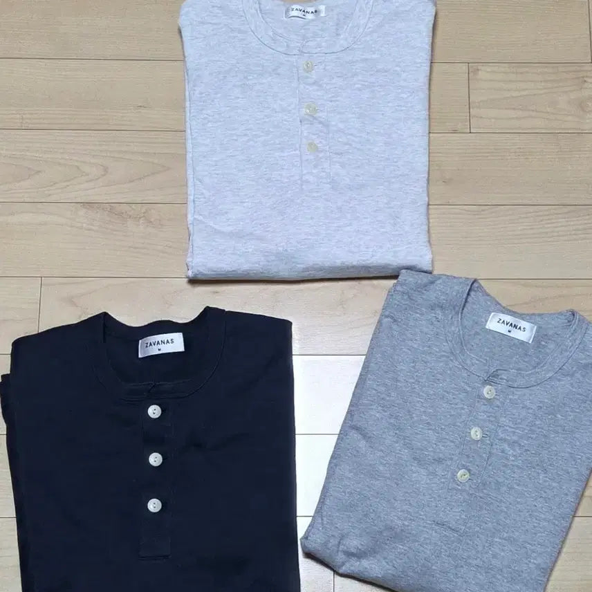[BUNJANG] Javaness USA Henley Long Sleeve Bundle Set / 3개 일괄) 자바나스 usa 헨리넥