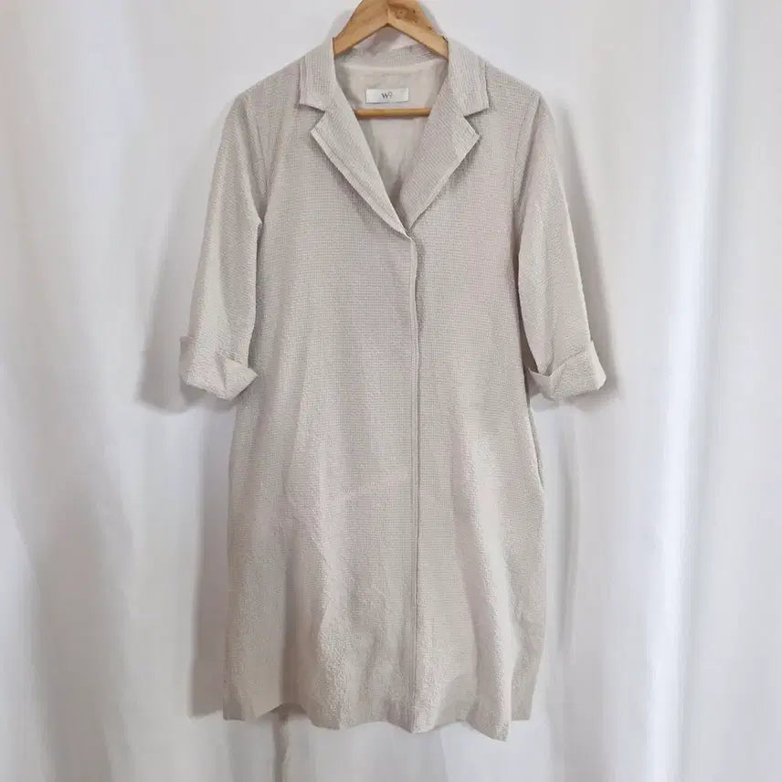 [BUNJANG] W9 Beige Seersucker Dress / W9 베이지 시어서커 원피스