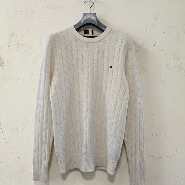[BUNJANG] Tommy Hilfiger Cable Knit Sweater White S / 타미힐피거 케이블 니트 화이트 S