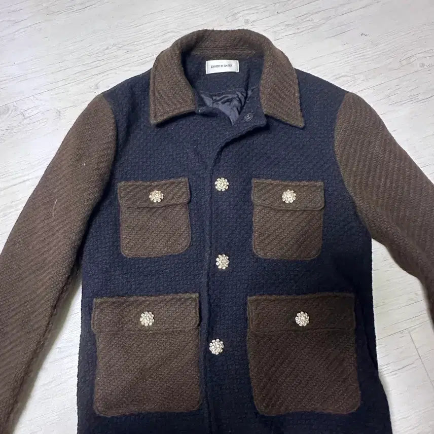 [BUNJANG] Ernest W. Baker Black & Brown 4-Pocket Jacket / 어니스트 W. 베이커 블랙 & 브라운 4포켓 재킷