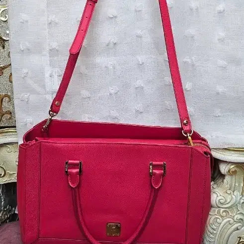 [BUNJANG] MCM Pink Tote Bag Crossbody Bag / MCM정품 토트백 핑크크로스백