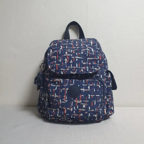 [BUNJANG] Kipling City Pack Mini Backpack Navy Pattern / 키플링 시티팩 미니 백팩 네이비 패턴
