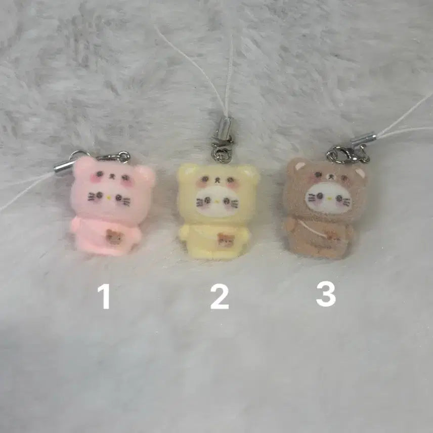 [BUNJANG] Hello Kitty & Miffy Fluffy Keychain Set / 키티, 미피 플로키 키링