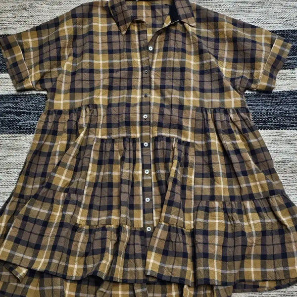 [BUNJANG] Sinyork Check Midi Dress / 씨뉴욕 체크 원피스