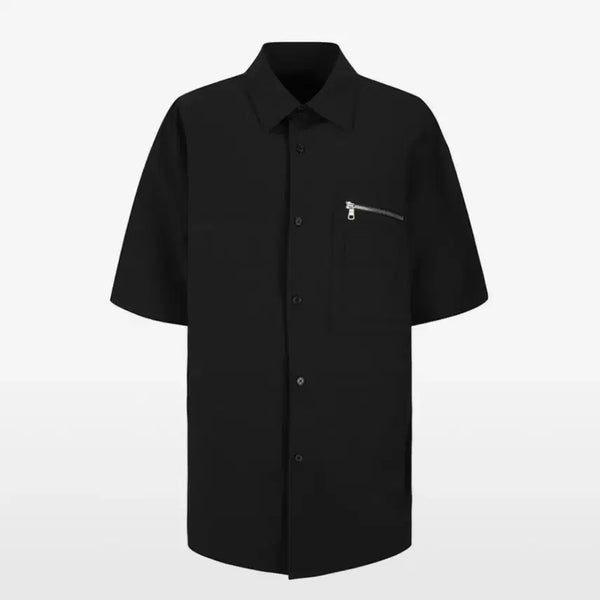 [BUNJANG] Liver Classy Oversized Pocket Short Sleeve Shirt Jacket Black / [95] 리버클래시 오버핏 포켓 반팔 셔츠자켓 블랙