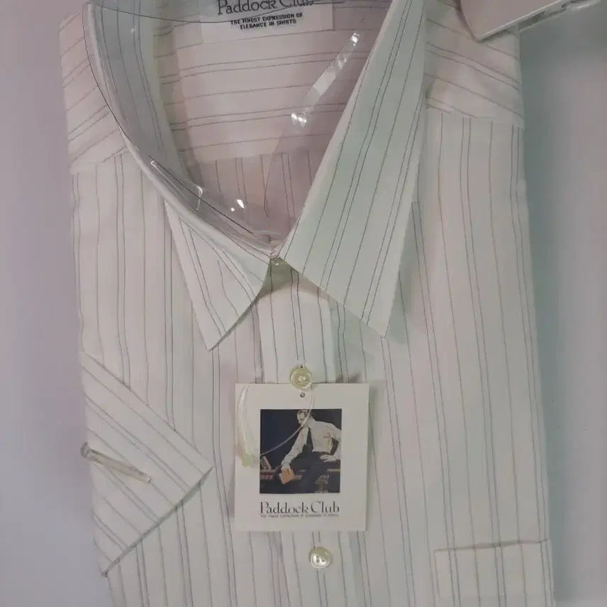 [BUNJANG] Padoc Club Men's Striped Short Sleeve Shirt / [105]패독클럽 남성 스트라이프 반팔 셔츠,새상품