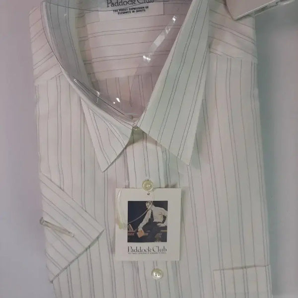 [BUNJANG] Padoc Club Men's Striped Short Sleeve Shirt / [105]패독클럽 남성 스트라이프 반팔 셔츠,새상품