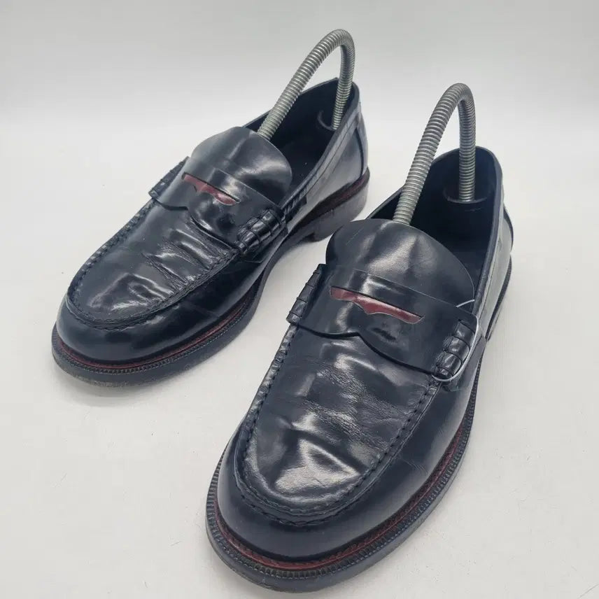 [BUNJANG] Burberry Penny Loafers Leather Black/Red Men's US 7 / 버버리 페니로퍼 블랙/레드 남성 250mm(40)
