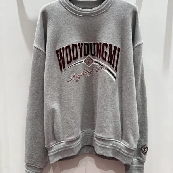 [BUNJANG] Wooyoungmi Lenticular Logo Grey Sweatshirt / [50] 우영미 렌티큘러 로고 그레이 스웨트셔츠 맨투맨 판매
